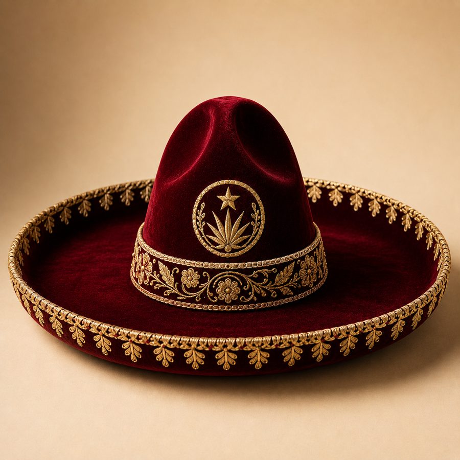 Custom velvet sombrero branded for events