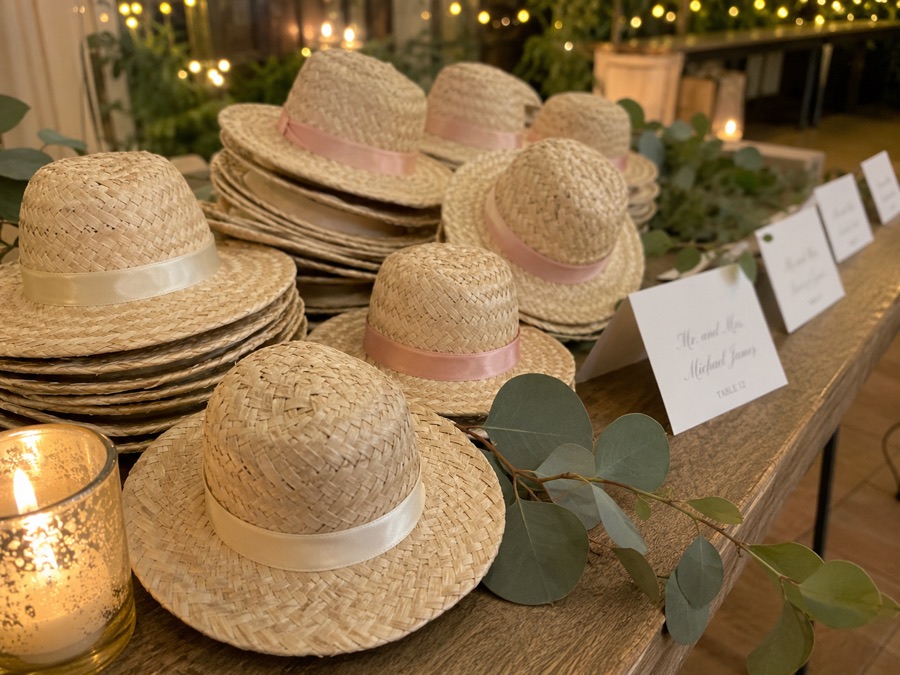 Custom sombreros as wedding and bachelorette party favors